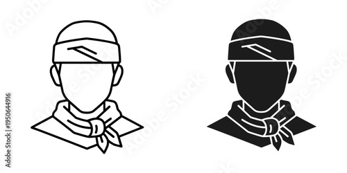 woman wearing face mask and headband flat design vector illustration