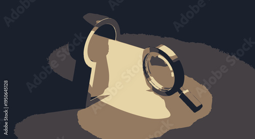 magnifying glass on scroll paper