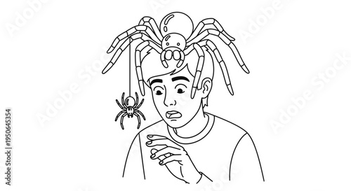 man afraid of spiders