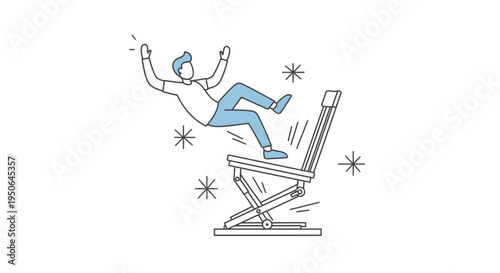 man falling off chair