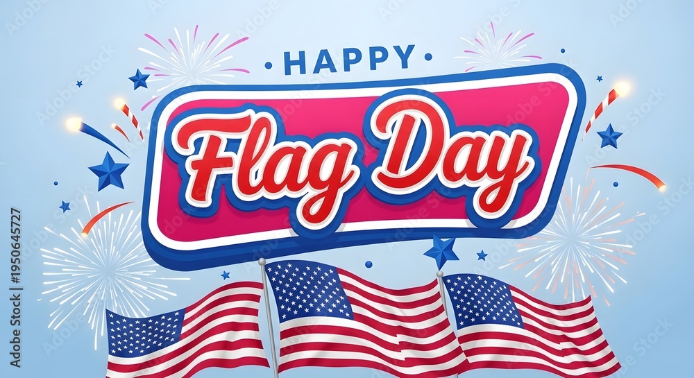Fototapeta premium Vibrant flag day celebration with patriotic symbols and fireworks
