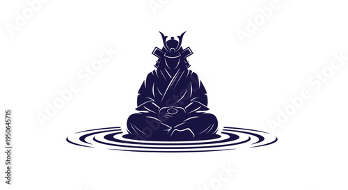 meditating samurai in water
