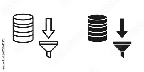 data transfer and filtering process flat design vector illustration