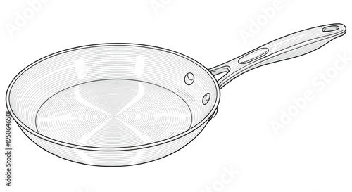 Frying pan with long handle.