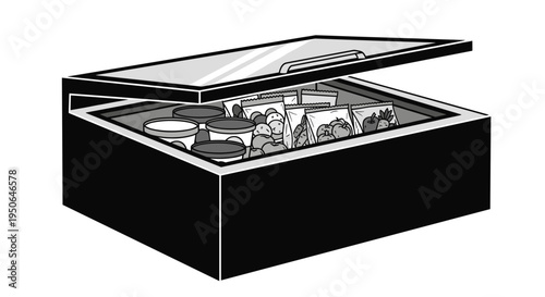 Jewelry box with accessories inside open.