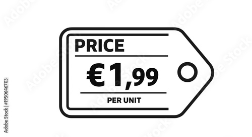 Price tag with euro currency symbol.