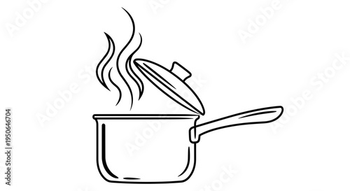 Steaming pot with lid on stove.