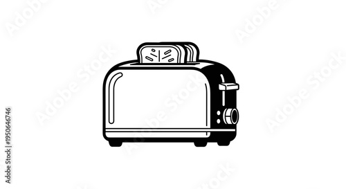 Toaster with bread on top closeup.