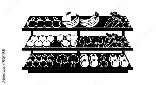 Variety of Fresh Fruits on Shelves.