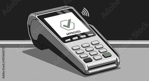 Wireless payment terminal with keypad.