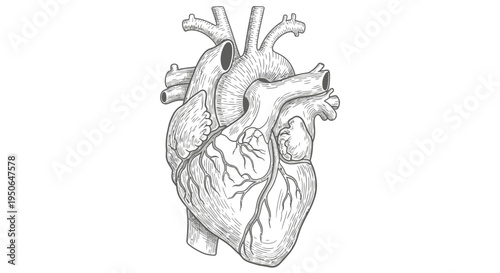 human heart anatomy drawing