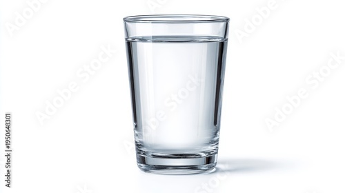 glass water white background centered composition full body isolated on pure white background studio lighting no shadow under subject high detail sharp focus commercial product photography no environ