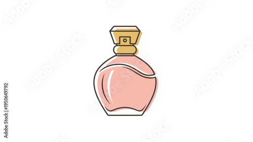 Elegant perfume bottle illustration on white background for beauty and fragrance