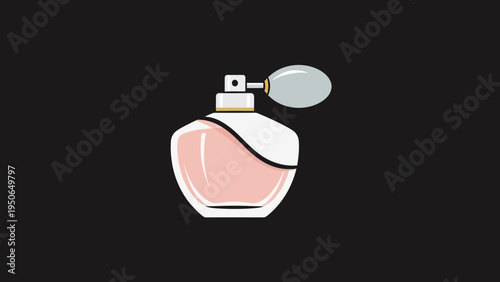 Elegant perfume bottle illustration on black background for design projects