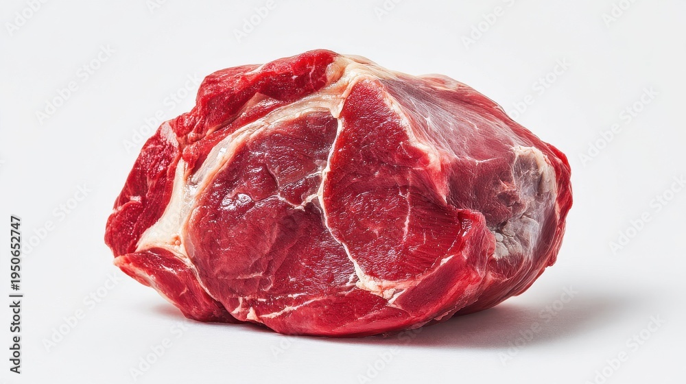 Obraz premium raw meat white background centered composition full body isolated on pure white background studio lighting no shadow under subject high detail sharp focus commercial product photography no environmen