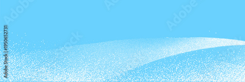 Winter snow scene with 3D white snowdrifts and realistic snowy landscape. 