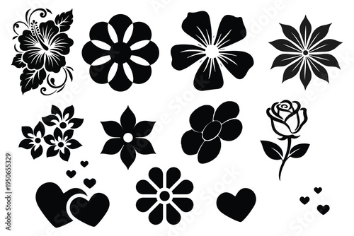 black and white flower