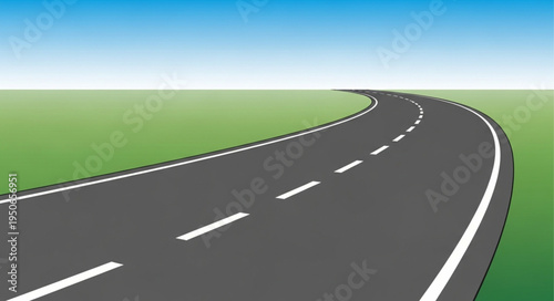 Empty Winding Asphalt Road Leading into the Distance.