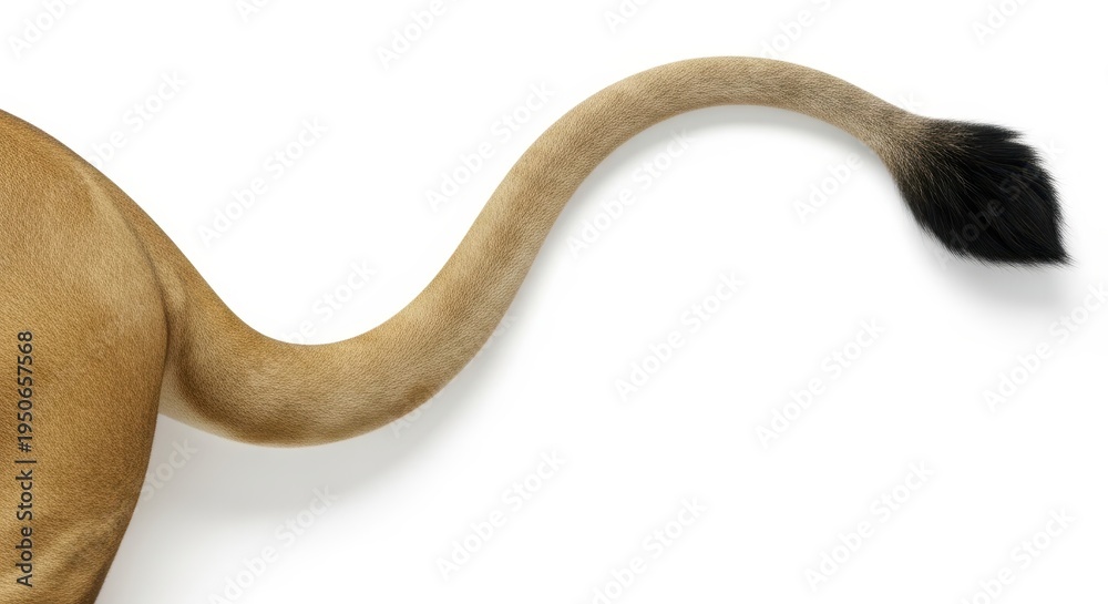 Fototapeta premium Lion tail close-up on white background