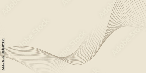 Abstract background with lines and waves. Web banner size. Element for design. Vector background for brochure, booklet, flyer, poster. Brown and beige gradient. Coffee, cafe eps10