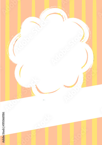 Frame With Grunge Brush On Striped Background