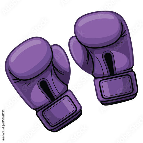 Pair of purple boxing gloves waiting for the training to begin sport equipment illustration suitable for fitness gym boxing practice and combat themed design