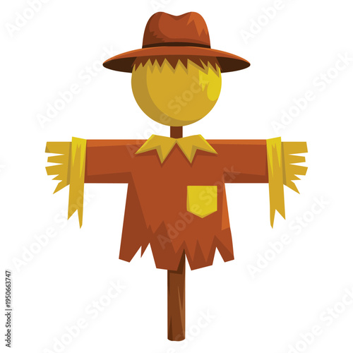 Scarecrow line vector icon design isolated graphic ideal for halloween autumn harvest decoration and seasonal themed creative projects