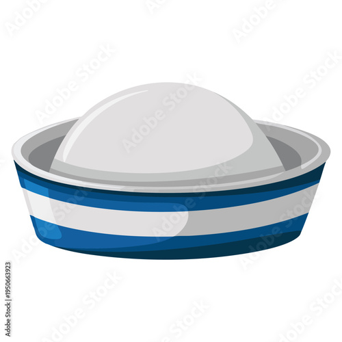 Sea nautical element sailor hat vector illustration ideal for maritime captain costume ocean themed decoration sailing concept and beach event artwork