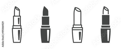 Four Lipstick Icons With Different Styles vector illustration