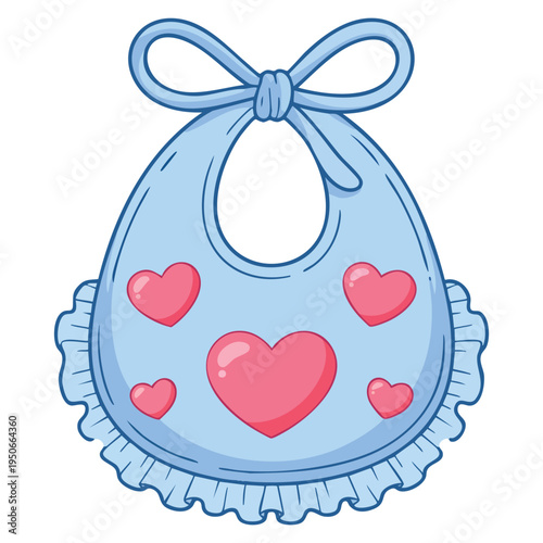 Simple baby bib icon rendered as vector illustration, suitable for newborn themes, childcare symbols and nursery related creative designs