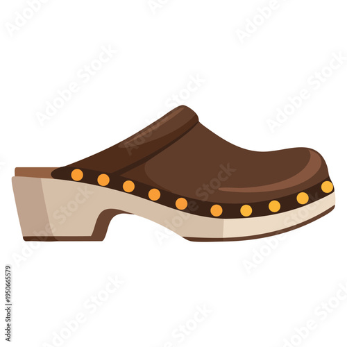 Stylish high heel clogs hand drawn vector illustration ideal for everyday city life fashion and lifestyle isolated on white background