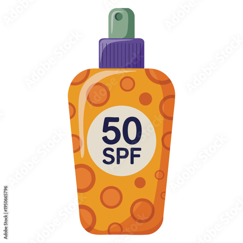 Sunscreen cream cosmetic vector illustration beauty skincare product design element perfect for summer protection packaging and cosmetic branding themes