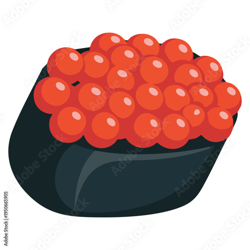 Sushi icon of Gunkanmaki with salmon roe illustration design element suitable for Japanese cuisine menu branding seafood restaurant and food themed visuals