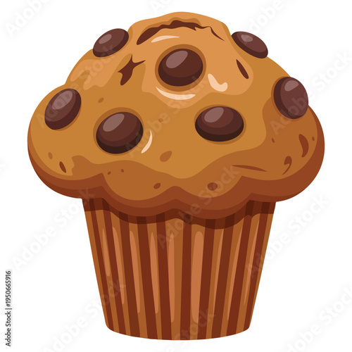 Sweet cupcake illustration cute snack icon isolated vector design element perfect for bakery dessert food packaging and confectionery themes