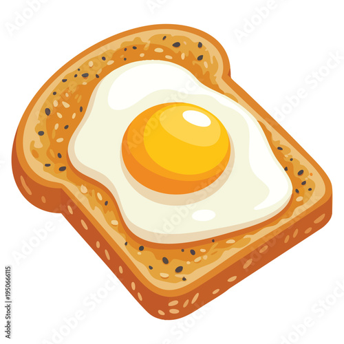 Tasty breakfast cartoon egg on toast visually appealing delicious food illustration ready to enjoy morning meal theme