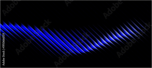 Neon ribbed fractal glass 3d background. Holographic vertical stripe pattern with vibrant purple blue, yellow gradient. abstract blue background with lines