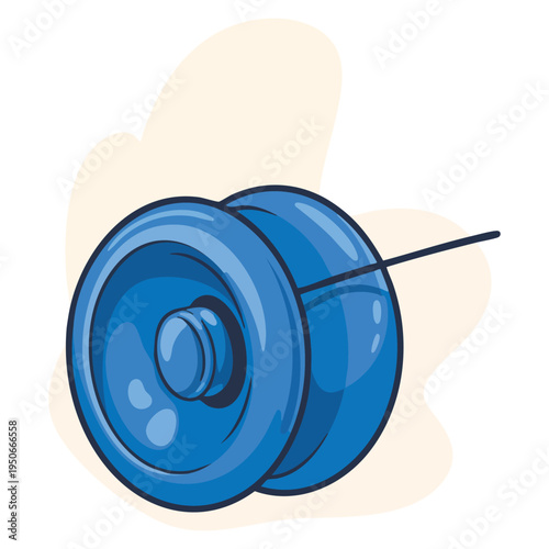 Toy blue yo yo illustration perfect for playful childhood game entertainment and nostalgic toy themed design