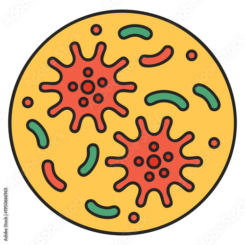 Vector illustration bacterial culture biological icon isolated design perfect for science laboratory microbiology research and medical education concepts
