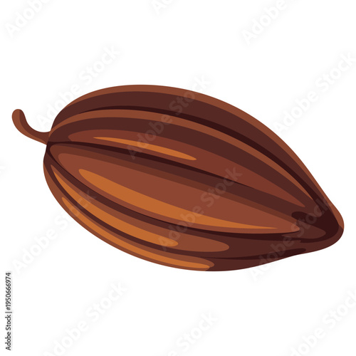 Vector illustration cacao pod isolated suitable for tropical agriculture chocolate production organic product branding and botanical food design
