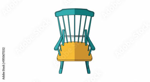 Vintage wooden chair with teal frame.