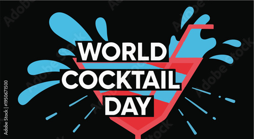 World Cocktail Day logo in bold colorful design for advertising