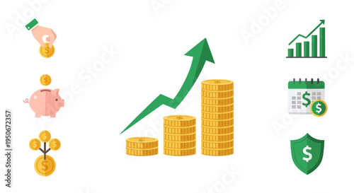 Financial Growth Money Stacks Coins.