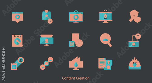 Content creation icons and symbols.