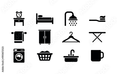 Meditation breathing waveform, chakra lotus symbol, yin yang circle, aura silhouette outline, feather lightness icon, stone stack