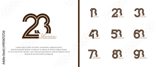 anniversary vector logo set, black color with handwriting can be use for celebration
