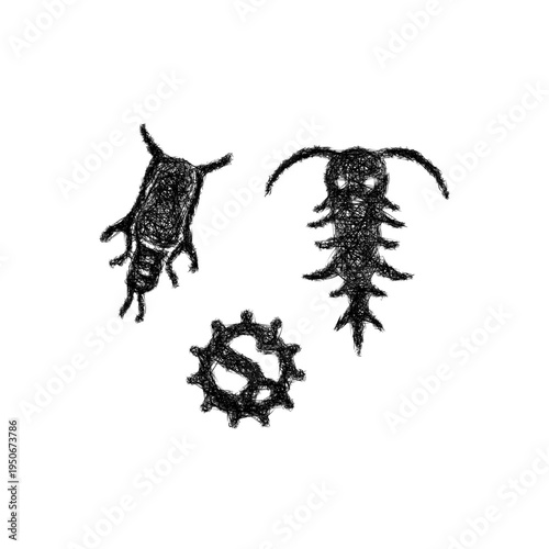 Sketch zooplankton icon design
