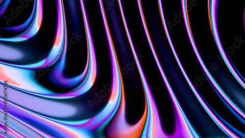 Metal purple and violet curves on black background