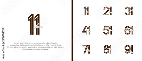 anniversary vector logo set, black color with handwriting can be use for celebration