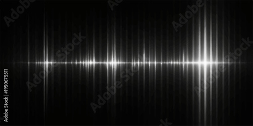 An abstract dark black background features a digital wave design with glowing light lines and a colorful technology pattern, creating a bright energy texture for a modern vector wallpaper backdrop