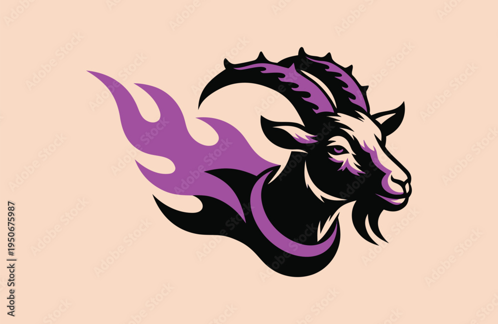 Obraz premium Goat Sticker Style Vector Vector Illustration